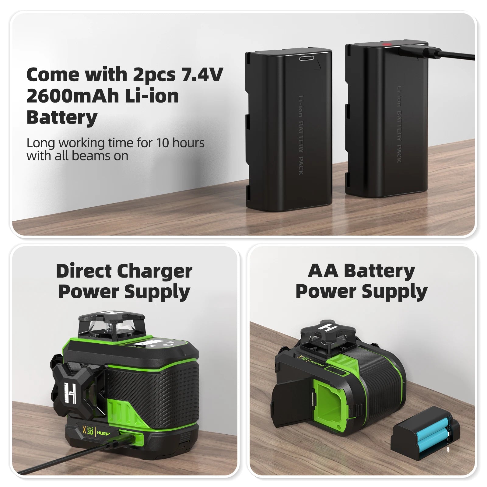 Huepar 3D Cross Line Laser Level – 360° Precision Made Easy